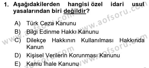 Vergi Usul Hukuku Dersi 2023 - 2024 Yılı Yaz Okulu Sınav Soruları 1. Soru