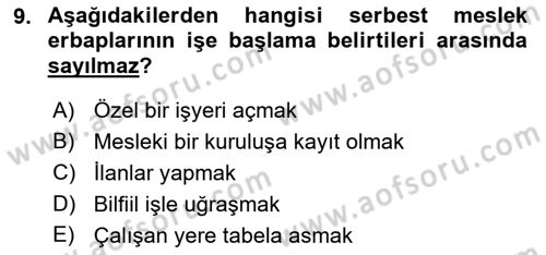 Vergi Usul Hukuku Dersi 2023 - 2024 Yılı Yaz Okulu Sınav Soruları 9. Soru