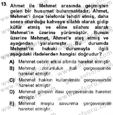 Ceza Hukukuna Giriş Dersi Ara Sınavı Deneme Sınav Soruları 13. Soru