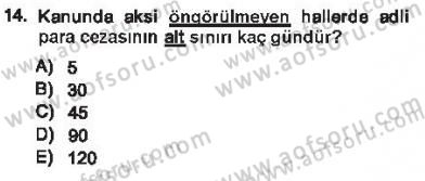 Ceza Hukukuna Giriş Dersi 2012 - 2013 Yılı Tek Ders Sınav Soruları 14. Soru