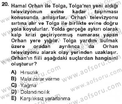 Ceza Hukukuna Giriş Dersi 2012 - 2013 Yılı Tek Ders Sınav Soruları 20. Soru