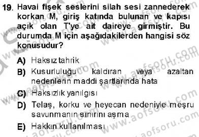 Ceza Hukukuna Giriş Dersi 2013 - 2014 Yılı (Vize) Ara Sınav Soruları 19. Soru