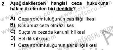 Ceza Hukukuna Giriş Dersi 2013 - 2014 Yılı (Vize) Ara Sınav Soruları 2. Soru
