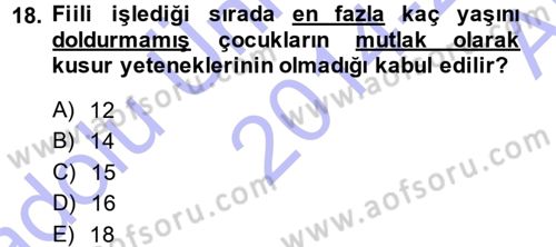 Ceza Hukukuna Giriş Dersi 2014 - 2015 Yılı (Vize) Ara Sınav Soruları 18. Soru