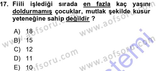 Ceza Hukukuna Giriş Dersi 2015 - 2016 Yılı (Vize) Ara Sınav Soruları 17. Soru