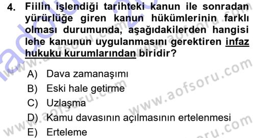 Ceza Hukukuna Giriş Dersi 2015 - 2016 Yılı (Vize) Ara Sınav Soruları 4. Soru