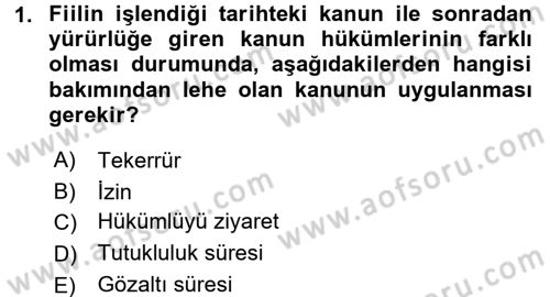 Ceza Hukukuna Giriş Dersi 2016 - 2017 Yılı 3 Ders Sınav Soruları 1. Soru