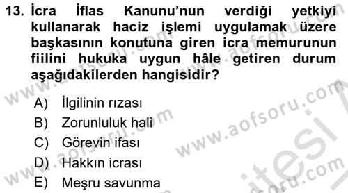 Ceza Hukukuna Giriş Dersi 2016 - 2017 Yılı (Vize) Ara Sınav Soruları 13. Soru