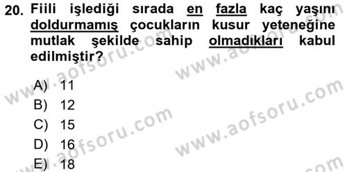 Ceza Hukukuna Giriş Dersi 2016 - 2017 Yılı (Vize) Ara Sınav Soruları 20. Soru