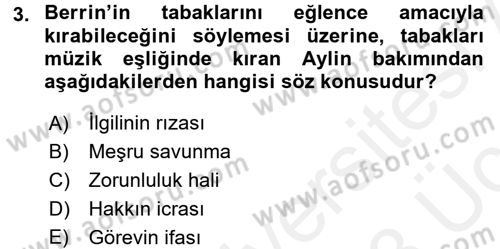 Ceza Hukukuna Giriş Dersi 2017 - 2018 Yılı 3 Ders Sınav Soruları 3. Soru