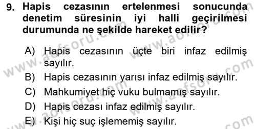 Ceza Hukukuna Giriş Dersi 2017 - 2018 Yılı 3 Ders Sınav Soruları 9. Soru
