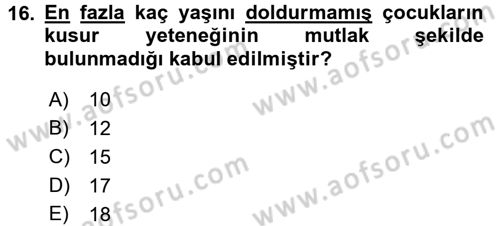 Ceza Hukukuna Giriş Dersi 2017 - 2018 Yılı (Vize) Ara Sınav Soruları 16. Soru
