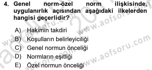Ceza Hukukuna Giriş Dersi 2017 - 2018 Yılı (Vize) Ara Sınav Soruları 4. Soru