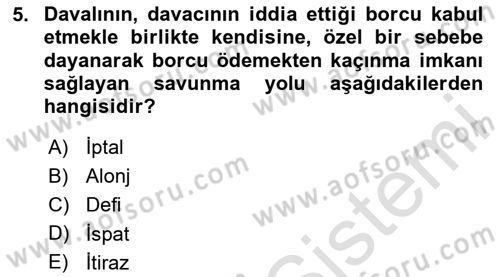 Ticaret Hukukuna Giriş Dersi 2020 - 2021 Yılı Yaz Okulu Sınav Soruları 5. Soru