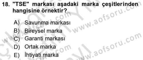 Ticaret Hukukuna Giriş Dersi 2021 - 2022 Yılı Yaz Okulu Sınavı 18. Soru