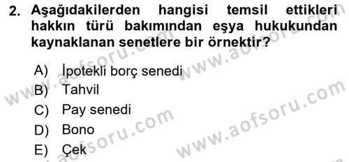 Ticaret Hukukuna Giriş Dersi 2021 - 2022 Yılı Yaz Okulu Sınavı 2. Soru