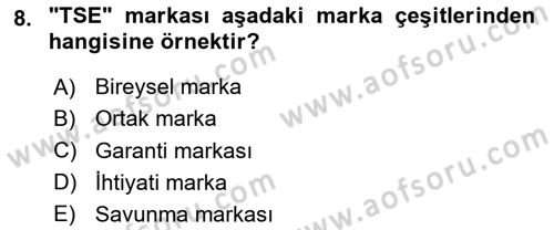Ticaret Hukukuna Giriş Dersi 2024 - 2025 Yılı (Vize) Ara Sınav Soruları 8. Soru
