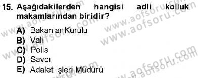 Özel Güvenlik Hukuku 1 Dersi Ara Sınavı Deneme Sınav Soruları 15. Soru