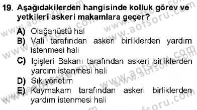 Özel Güvenlik Hukuku 1 Dersi Ara Sınavı Deneme Sınav Soruları 19. Soru
