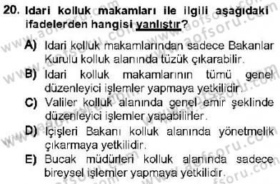 Özel Güvenlik Hukuku 1 Dersi Ara Sınavı Deneme Sınav Soruları 20. Soru