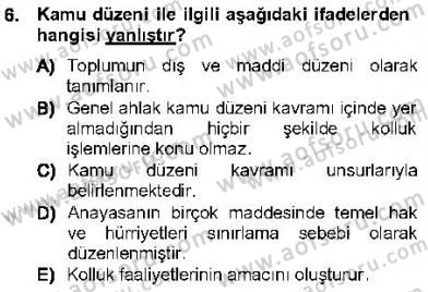 Özel Güvenlik Hukuku 1 Dersi Ara Sınavı Deneme Sınav Soruları 6. Soru