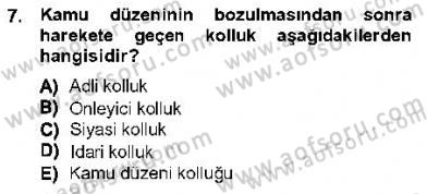 Özel Güvenlik Hukuku 1 Dersi Ara Sınavı Deneme Sınav Soruları 7. Soru