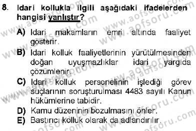 Özel Güvenlik Hukuku 1 Dersi Ara Sınavı Deneme Sınav Soruları 8. Soru