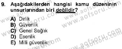 Özel Güvenlik Hukuku 1 Dersi Ara Sınavı Deneme Sınav Soruları 9. Soru