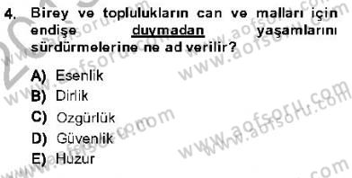 Özel Güvenlik Hukuku 1 Dersi Ara Sınavı Deneme Sınav Soruları 4. Soru