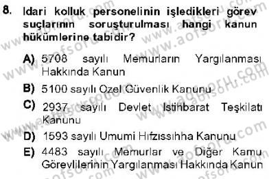 Özel Güvenlik Hukuku 1 Dersi Ara Sınavı Deneme Sınav Soruları 8. Soru