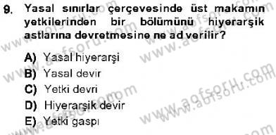 Özel Güvenlik Hukuku 1 Dersi 2013 - 2014 Yılı (Final) Dönem Sonu Sınav Soruları 9. Soru