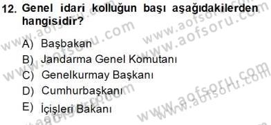 Özel Güvenlik Hukuku 1 Dersi 2014 - 2015 Yılı (Vize) Ara Sınav Soruları 12. Soru