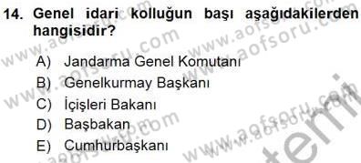Özel Güvenlik Hukuku 1 Dersi 2015 - 2016 Yılı (Vize) Ara Sınav Soruları 14. Soru