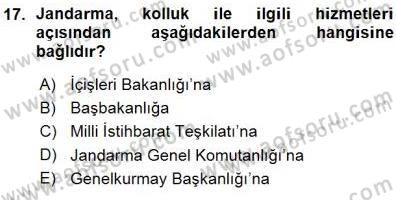 Özel Güvenlik Hukuku 1 Dersi 2015 - 2016 Yılı (Vize) Ara Sınav Soruları 17. Soru