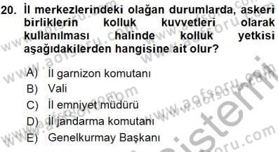 Özel Güvenlik Hukuku 1 Dersi Ara Sınavı Deneme Sınav Soruları 20. Soru