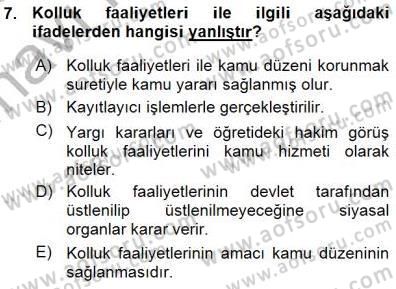 Özel Güvenlik Hukuku 1 Dersi Ara Sınavı Deneme Sınav Soruları 7. Soru