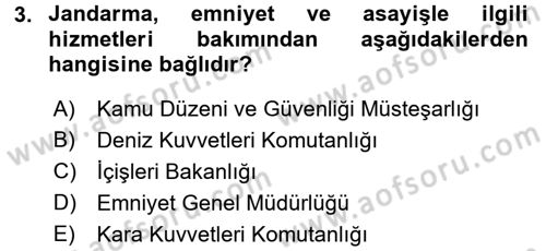 Özel Güvenlik Hukuku 1 Dersi 2016 - 2017 Yılı (Vize) Ara Sınav Soruları 3. Soru