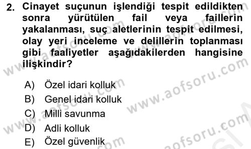 Özel Güvenlik Hukuku 1 Dersi 2016 - 2017 Yılı (Final) Dönem Sonu Sınav Soruları 2. Soru
