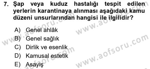 Özel Güvenlik Hukuku 1 Dersi 2017 - 2018 Yılı (Vize) Ara Sınav Soruları 7. Soru