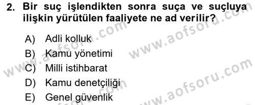 Özel Güvenlik Hukuku 1 Dersi 2017 - 2018 Yılı (Final) Dönem Sonu Sınav Soruları 2. Soru