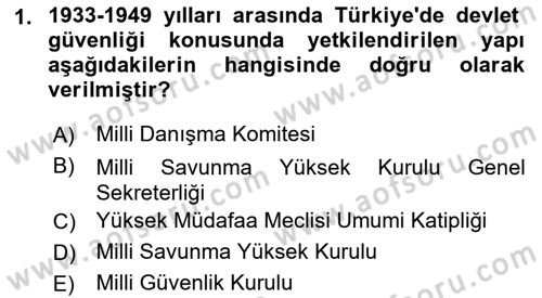 Özel Güvenlik Hukuku 1 Dersi 2022 - 2023 Yılı (Vize) Ara Sınav Soruları 1. Soru
