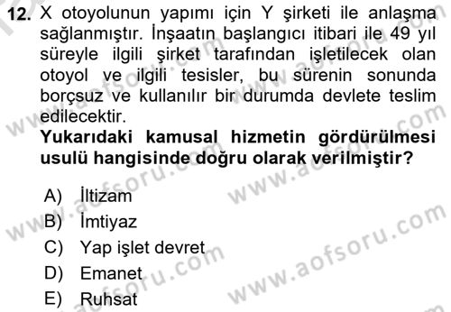 Özel Güvenlik Hukuku 1 Dersi 2022 - 2023 Yılı (Vize) Ara Sınav Soruları 12. Soru