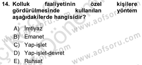 Özel Güvenlik Hukuku 1 Dersi 2022 - 2023 Yılı (Vize) Ara Sınav Soruları 14. Soru