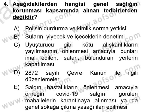 Özel Güvenlik Hukuku 1 Dersi 2022 - 2023 Yılı (Vize) Ara Sınav Soruları 4. Soru