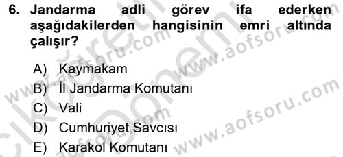 Özel Güvenlik Hukuku 1 Dersi 2022 - 2023 Yılı (Vize) Ara Sınav Soruları 6. Soru