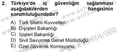 Özel Güvenlik Hukuku 2 Dersi 2012 - 2013 Yılı (Final) Dönem Sonu Sınav Soruları 2. Soru