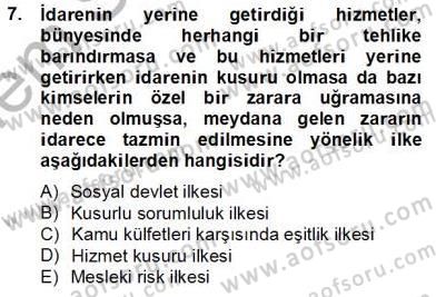 Özel Güvenlik Hukuku 2 Dersi 2012 - 2013 Yılı (Final) Dönem Sonu Sınav Soruları 7. Soru