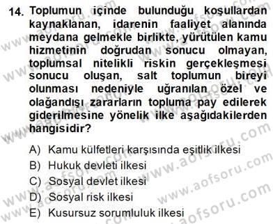 Özel Güvenlik Hukuku 2 Dersi 2014 - 2015 Yılı (Final) Dönem Sonu Sınav Soruları 14. Soru