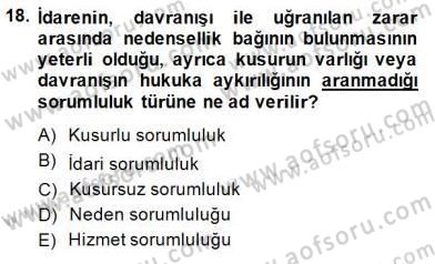 Özel Güvenlik Hukuku 2 Dersi 2014 - 2015 Yılı (Final) Dönem Sonu Sınav Soruları 18. Soru