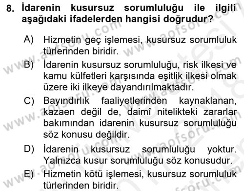 Özel Güvenlik Hukuku 2 Dersi 2017 - 2018 Yılı (Final) Dönem Sonu Sınav Soruları 8. Soru